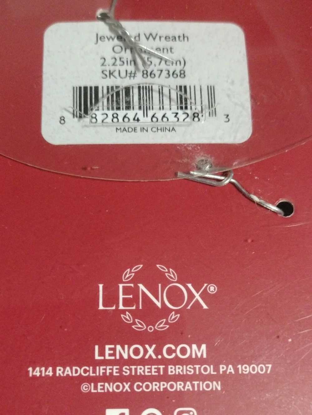 Lenox Silver Holiday Wreath Ornament